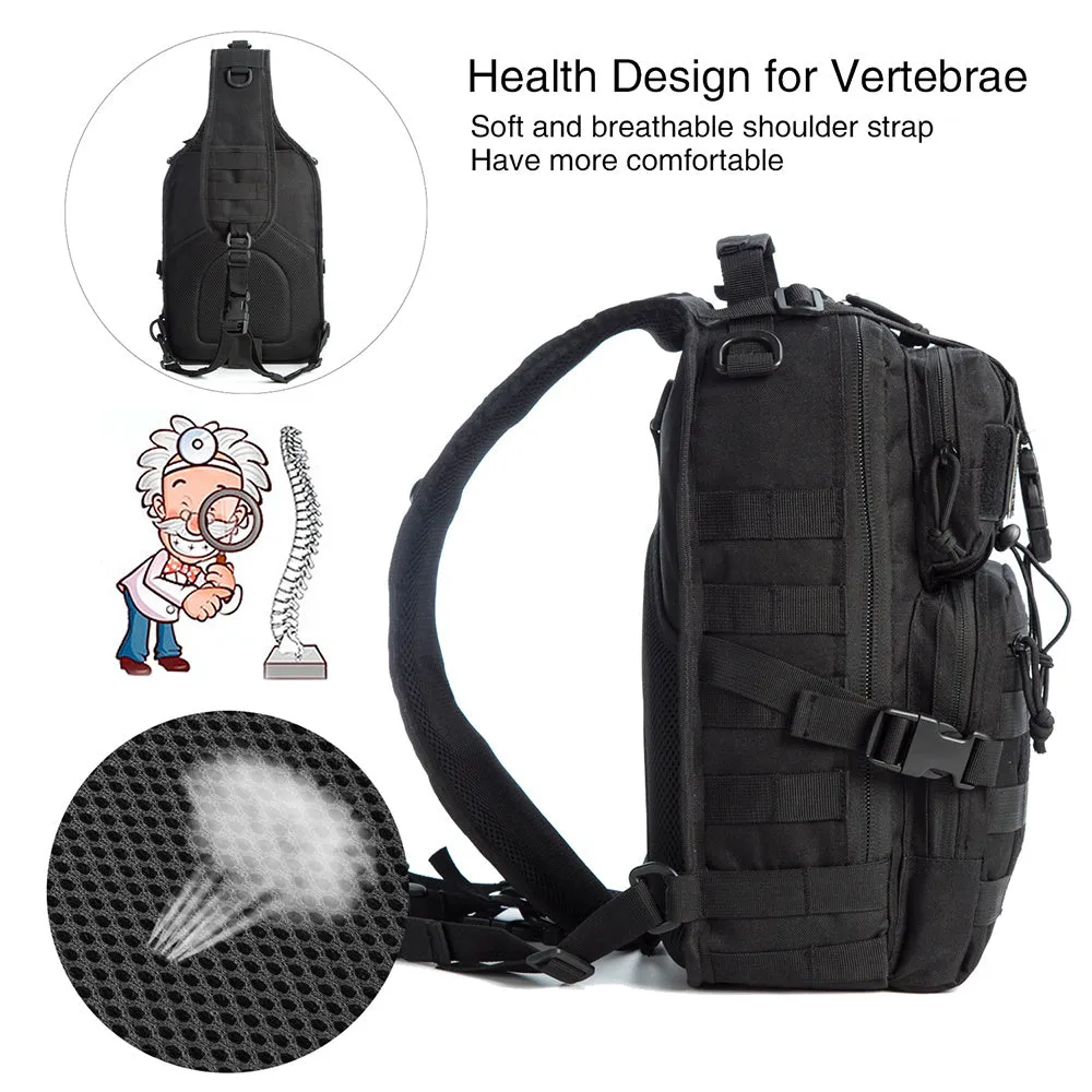 Actical Sling Bag Pack Military Rover Shoulder Sling Backpack EDC Molle Assault Range Bag Everyday out Carry Diaper Bag Carry Bag Small Dyt-003