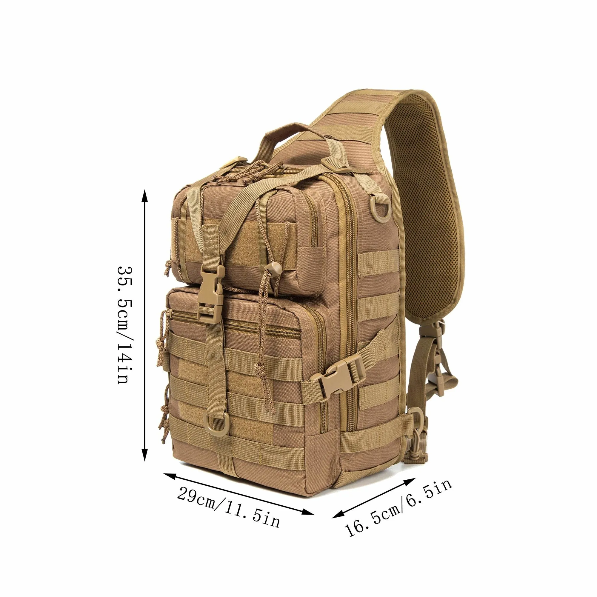 Actical Sling Bag Pack Military Rover Shoulder Sling Backpack EDC Molle Assault Range Bag Everyday out Carry Diaper Bag Carry Bag Small Dyt-003