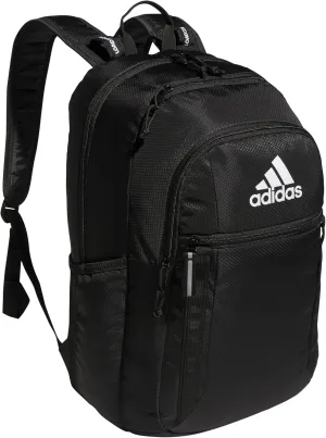 adidas Excel Backpack, Durable Large Athletic Laptop Bag, Black/White, One Size