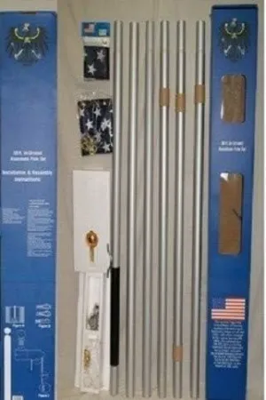 AES 30 Foot Aluminum Flagpole Flag Pole Kit 30'