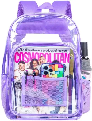 AGSDON Clear Backpack, Heavy Duty Transparent Bookbag, See Through PVC Backpacks for Women Men
