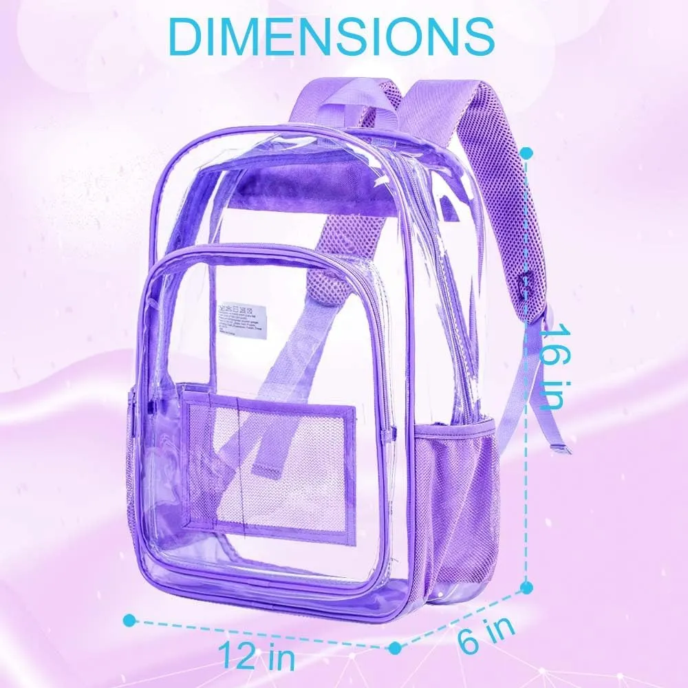 AGSDON Clear Backpack, Heavy Duty Transparent Bookbag, See Through PVC Backpacks for Women Men