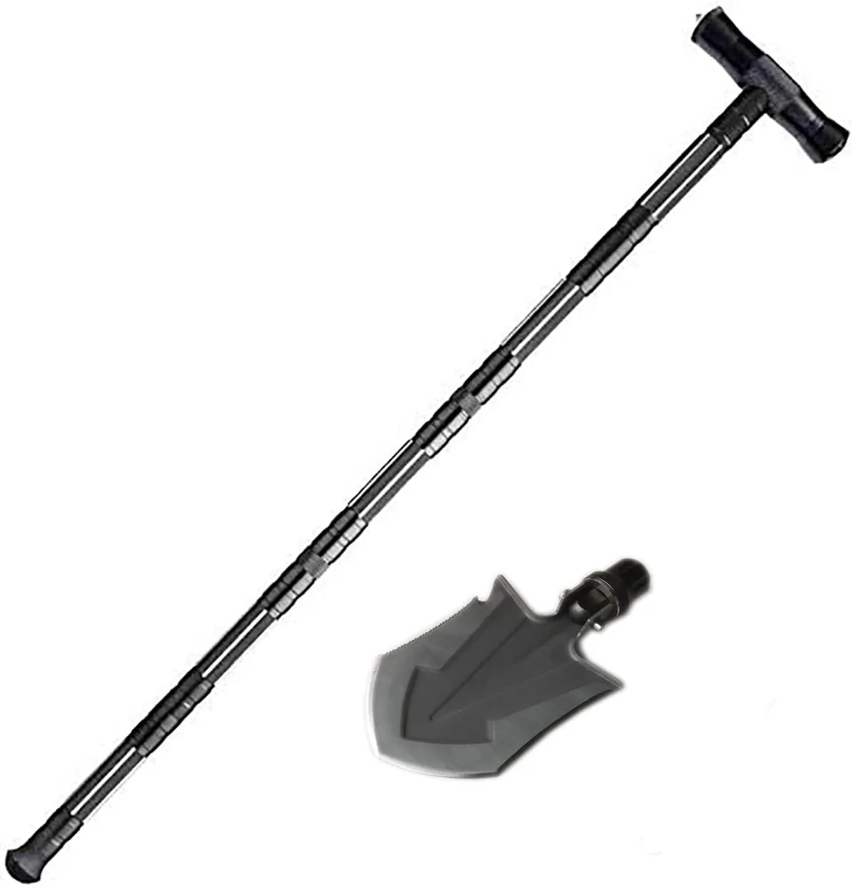 aiGear Premium Walking Hiking Stick CNC Machined Outdoor Trekking Poles Color Black Compitable with Shovel Head