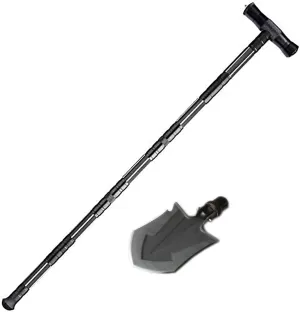 aiGear Premium Walking Hiking Stick CNC Machined Outdoor Trekking Poles Color Black Compitable with Shovel Head