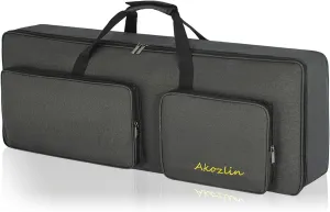 AKOZLIN 49-Key Keyboard Gig Bag 34"×13"×4" Portable Electric Piano Case Foldable Bag For 49-Note Keyboard