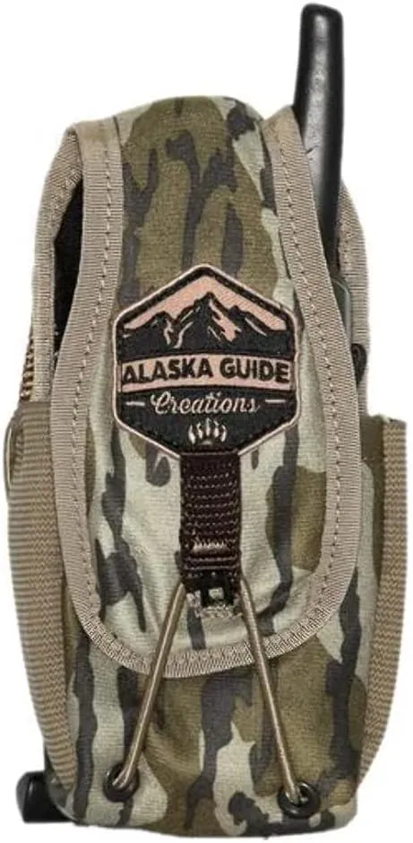 Alaska Guide Creations in-line Camo Accessory Pouch | Adapter GPS Radio Holder | One Size Fits Most Walkie Talkie Pack (Mossy Oak Break-Up Country)