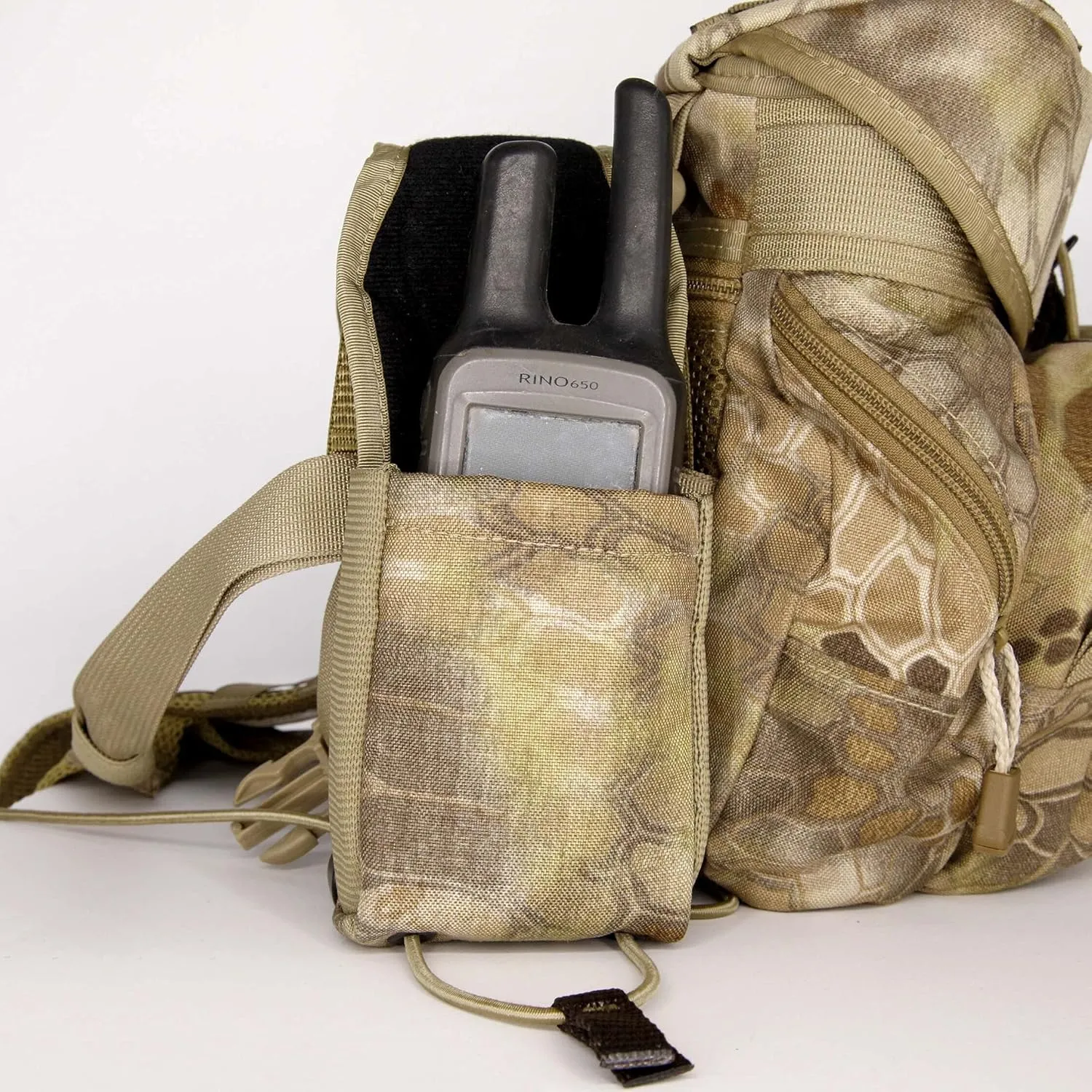Alaska Guide Creations in-line Camo Accessory Pouch | Adapter GPS Radio Holder | One Size Fits Most Walkie Talkie Pack (Mossy Oak Break-Up Country)