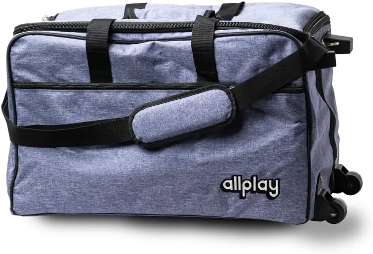 Allplay Rolling Board Game Bag - Fits 7 Standard Boxes - Suitcase/Backpack/Shoulder Strap/Carry Handle - Padded For Protection - Duffle Bag For Travel Or Game Night - Pocket For DND Accessories