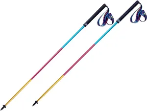 Aluminum Alloy Walking Trekking Poles, Telescopic Anti-Shock Hiking Adjustable Lightweight Walking Poles Stick for Men and Women.