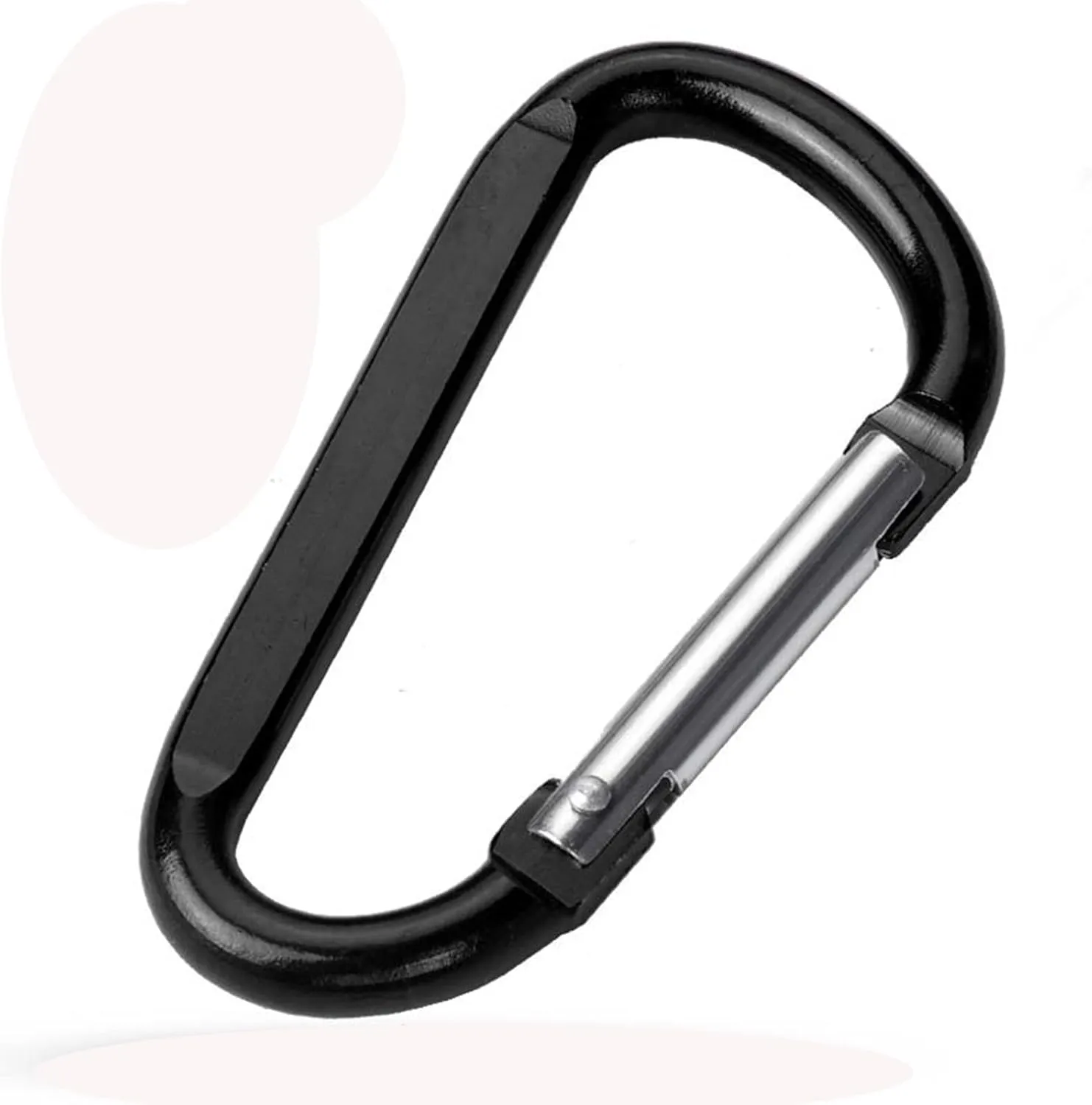 Aluminum Carabiners D Ring,3.2 Inch Carabiner Clip D Shape Buckle Spring Snap Hook Keyring Outdoor Camping Lock Snap Hooks Spring Link Key Chain Durable
