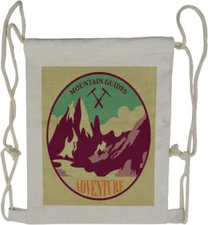 Ambesonne Adventure Drawstring Backpack, Trekking Camping Art, Sackpack Bag