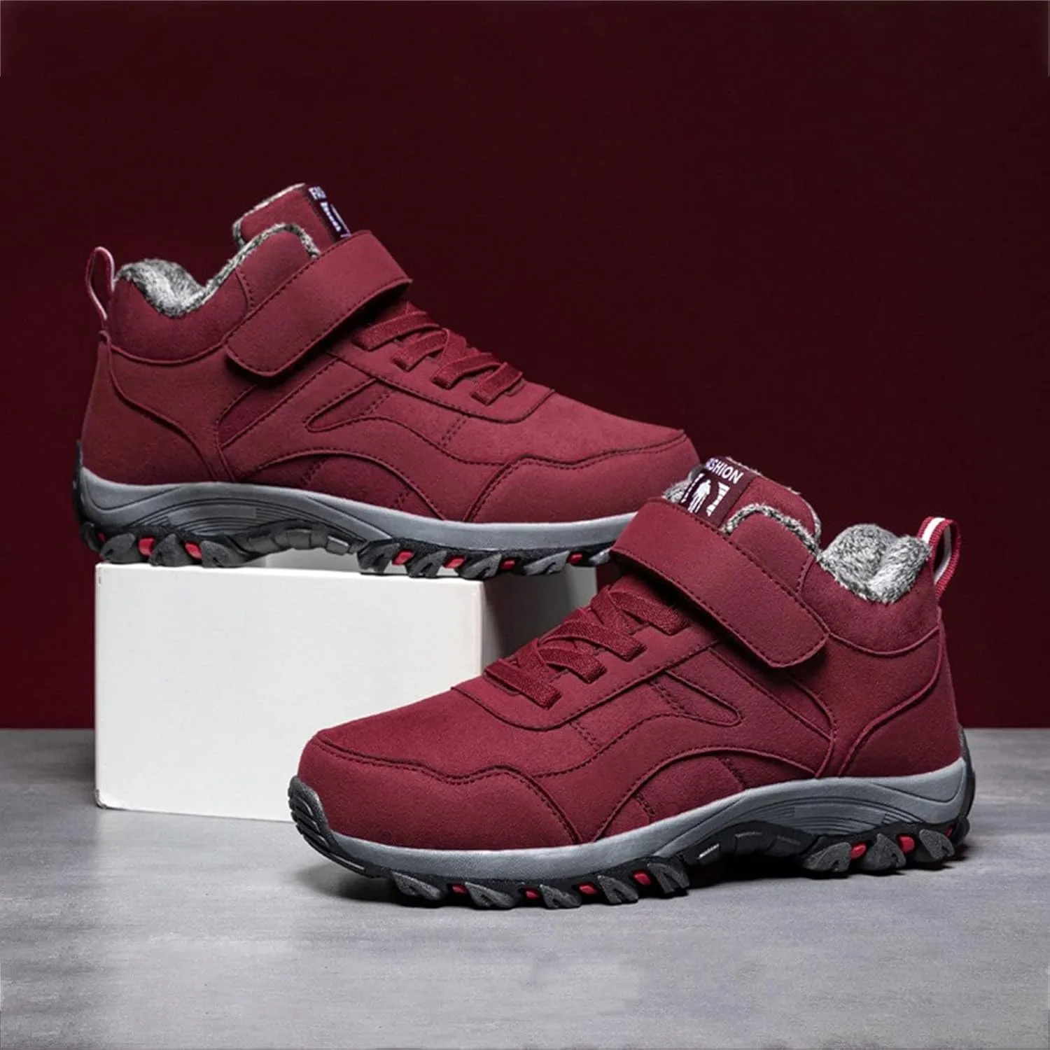 AMDBEL Snow Boots for Women, Womens Winter Boots Warm Fur Lined Anti-Slip Ankle Booties Walking Shoes Outdoor Trekking Shoes