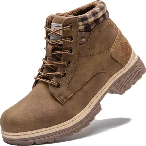 ANJOUFEMME Womens Hiking Snow Winter Boots - Outdoor Waterproof Lightweight Ankle Boots for Women Work Backpacking Boots FNW110-FNW08-BEIGE-6