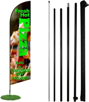 Anley Feather Flagpole Set - Assembled Flutter Banner Pole Set with Carrying Bag - Fits 2.5 FT X 12 FT Feather Flags (Flag and Stand Not Included) - Flagpole ONLY