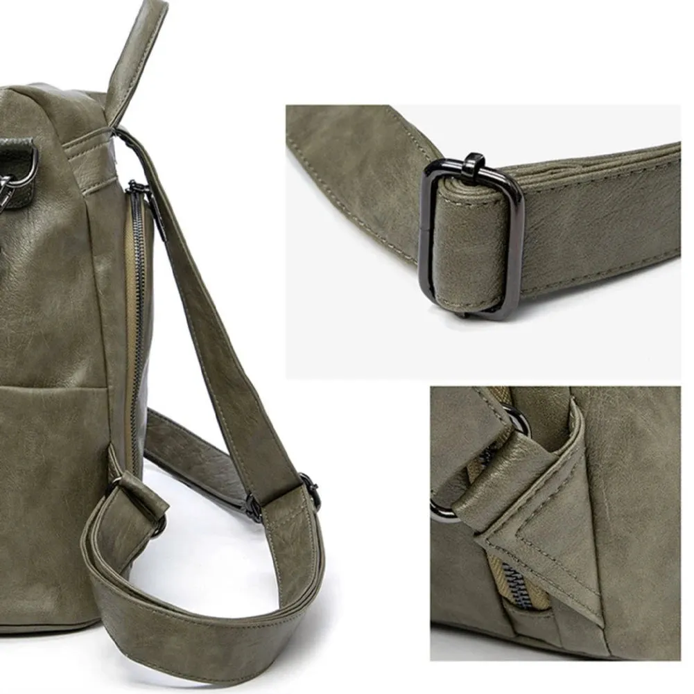 Anti-Theft Ladies Leather Backpack