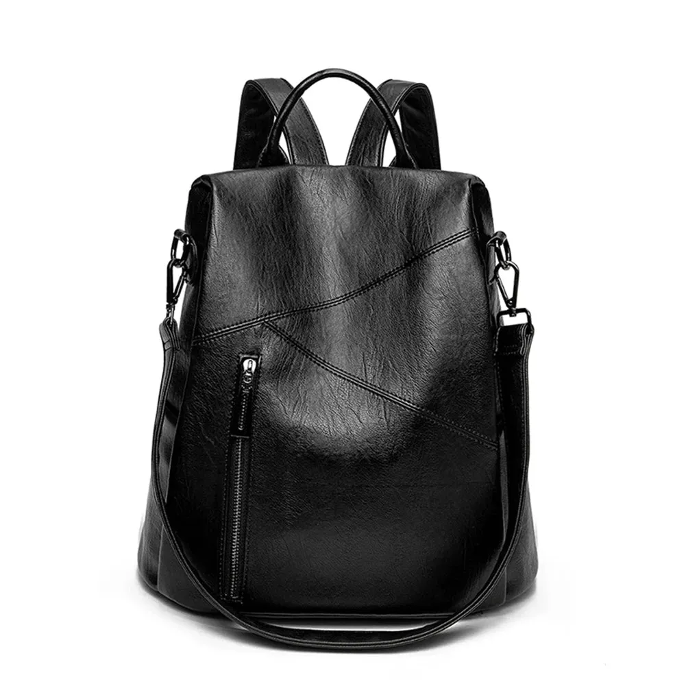 Anti-Theft Ladies Leather Backpack