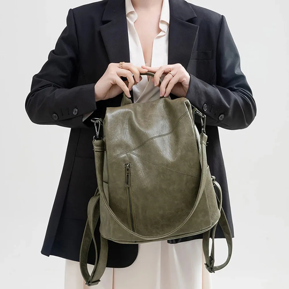 Anti-Theft Ladies Leather Backpack
