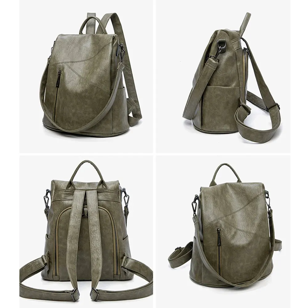 Anti-Theft Ladies Leather Backpack
