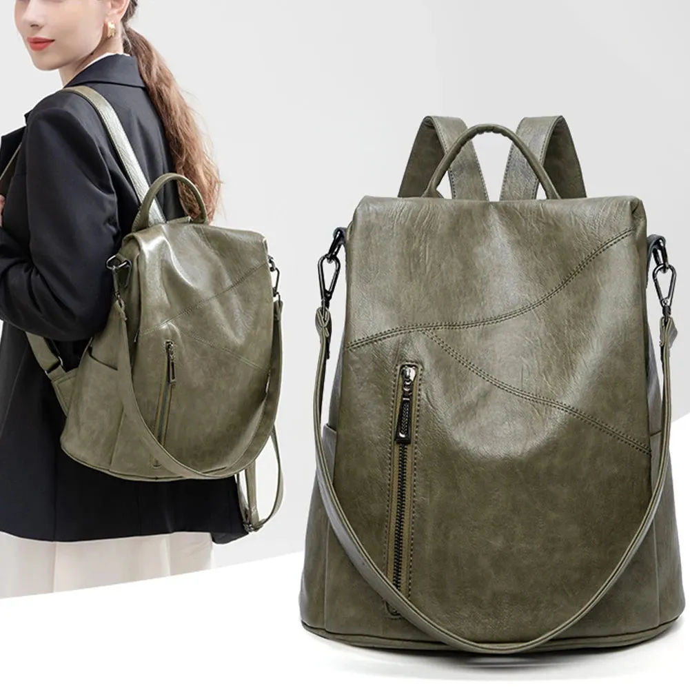 Anti-Theft Ladies Leather Backpack