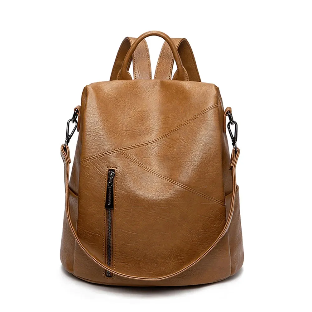 Anti-Theft Ladies Leather Backpack