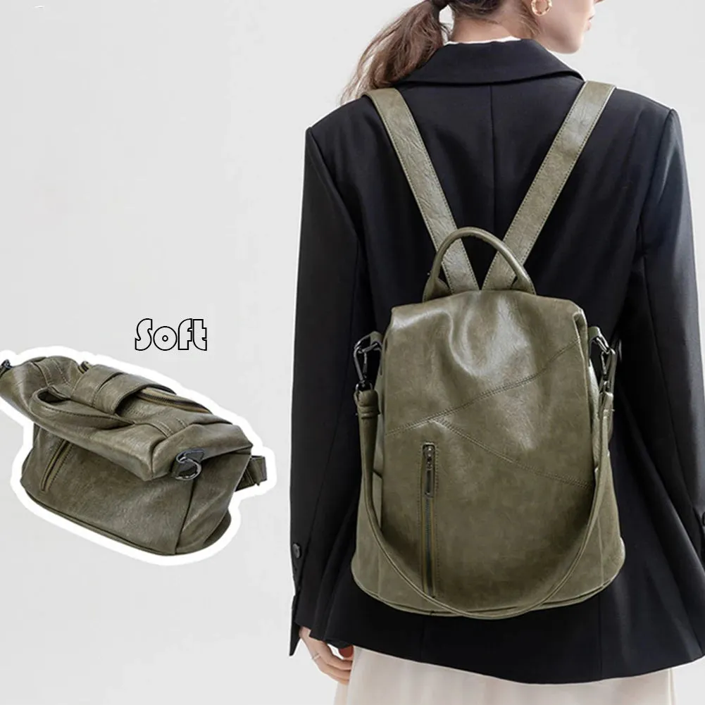 Anti-Theft Ladies Leather Backpack