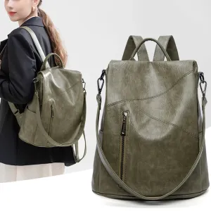 Anti-Theft Ladies Leather Backpack
