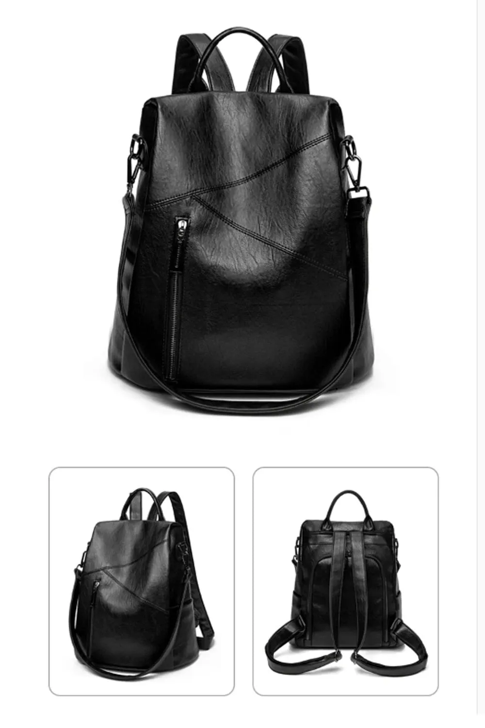 Anti-Theft Ladies Leather Backpack