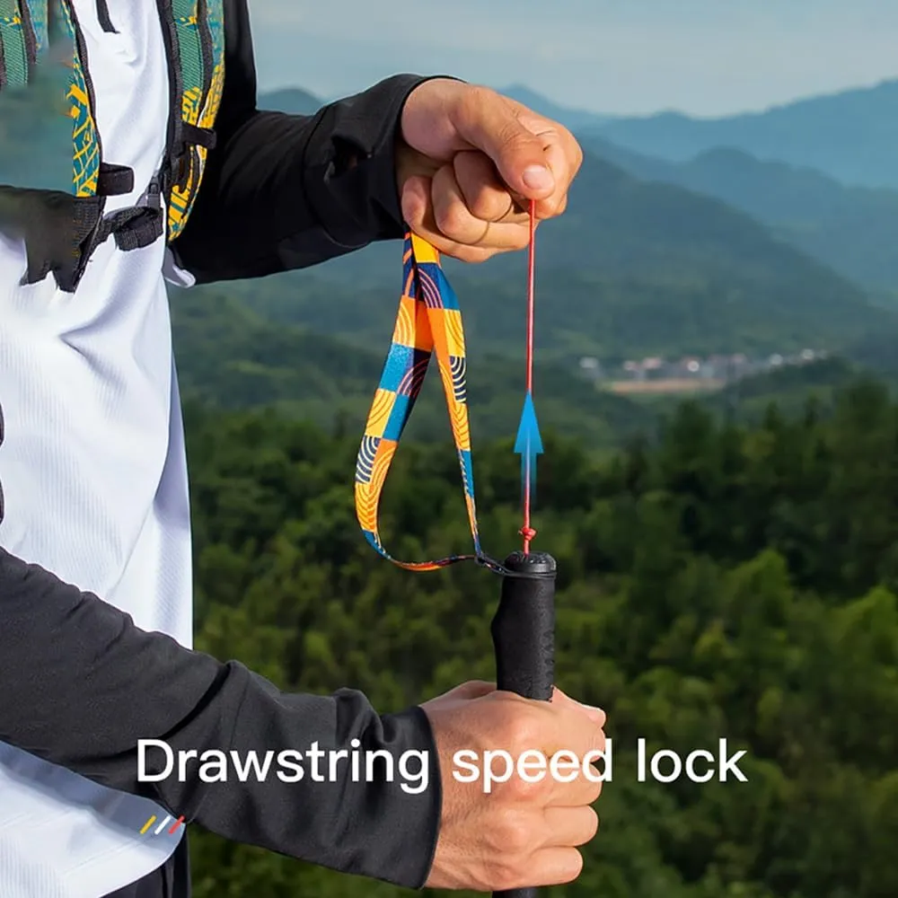 AONIJIE 2pcs New Folding Durable Trekking Pole, Lightweight Quick-Lock 7075 Aluminum Alloy Walking Pole for Cross-Country,