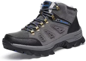 Asifn Men's Boots Winter High Top Snow Boots Leather Outdoor Hiking Mid Trekking Shoes