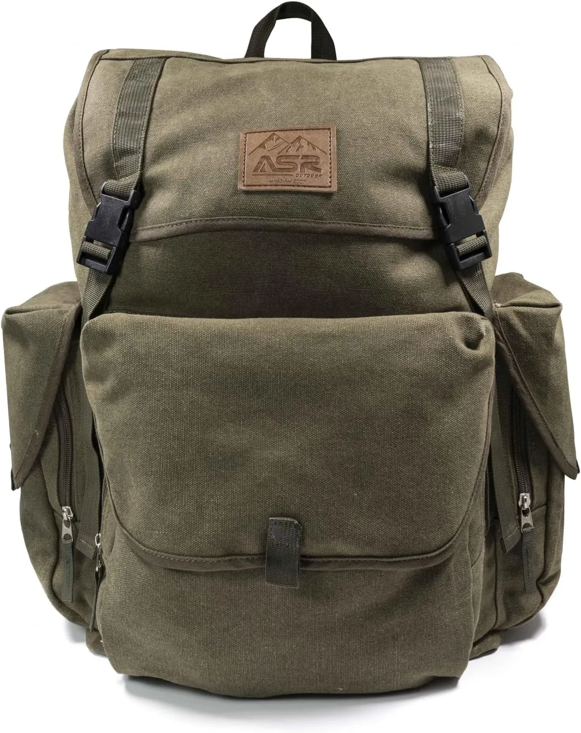 ASR Outdoor 30L Heavy Duty Gold Prospecting Backpack, Canvas Camping Rucksack (OD Green)