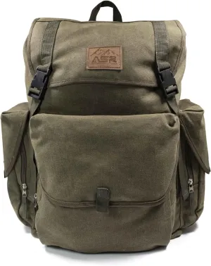 ASR Outdoor 30L Heavy Duty Gold Prospecting Backpack, Canvas Camping Rucksack (OD Green)