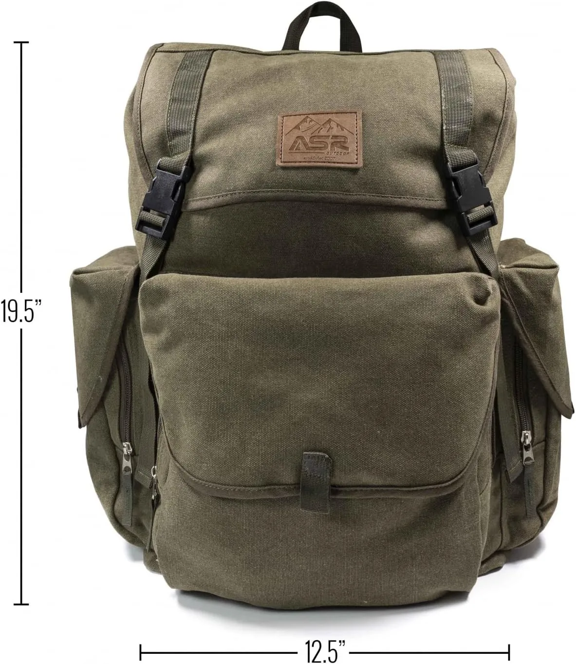 ASR Outdoor 30L Heavy Duty Gold Prospecting Backpack, Canvas Camping Rucksack (OD Green)