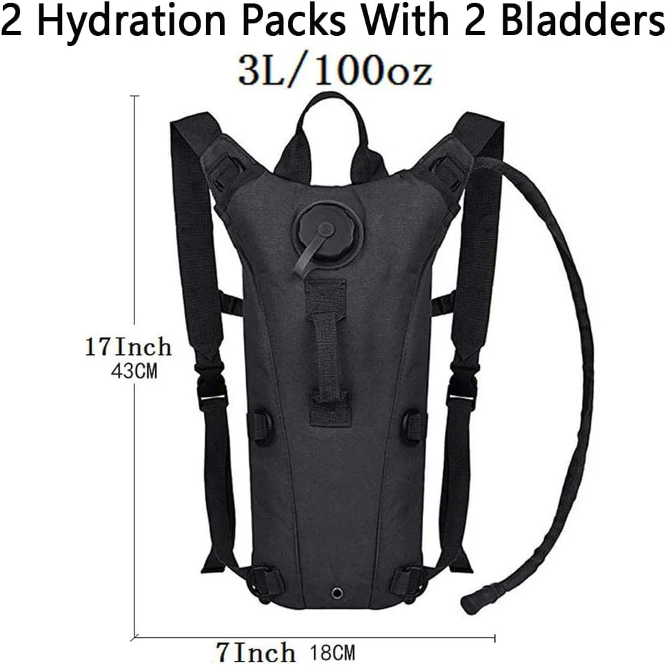 ATBP Tactical Hydration Pack 3L Water Bladder Backpack Lightweight Water Storage Reservoir Bag Daypack for Running Hiking Cycling Biking
