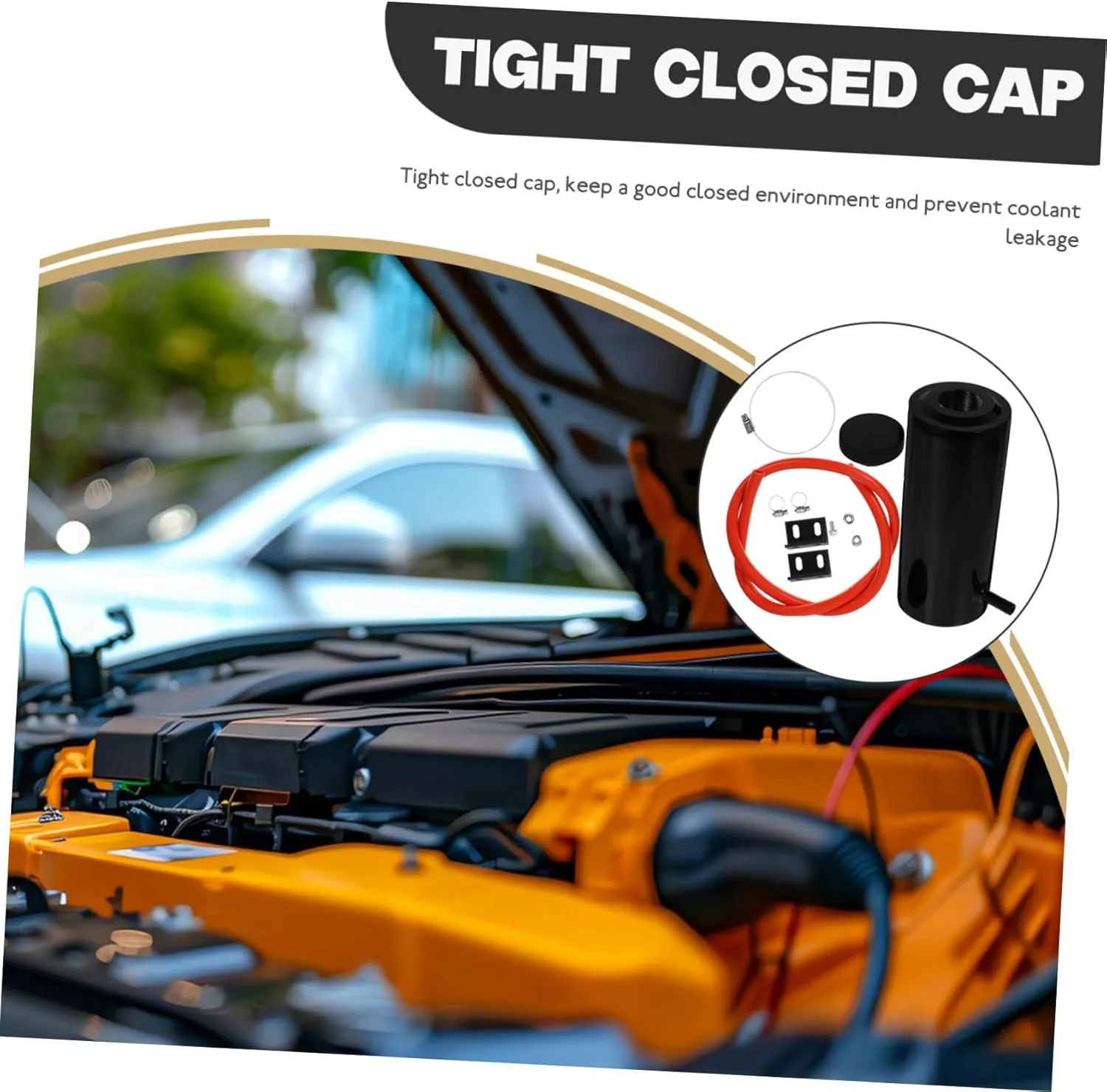 Automotive Radiator Overflow Tank 800ml Aluminum Coolant Reservoir Leakproof Design