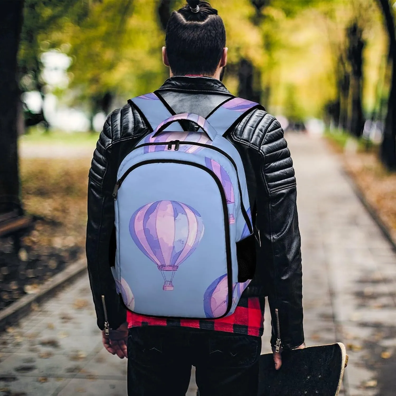 Backpack for Men Women Laptop Backpack Blue Hot Air Balloon Casual Daypack Laptop Bag for Travel