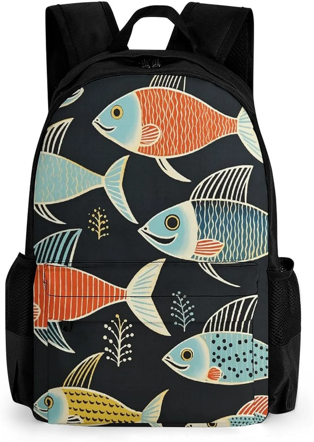 Backpack for Men Women Laptop Backpack Fish Print Pattern Casual Daypack Laptop Bag for Travel