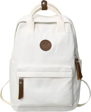 Backpack Men And Women Couples Shoulder Bag Fashion Simple Personality Large Capacity Backpack Women's (White, One Size)