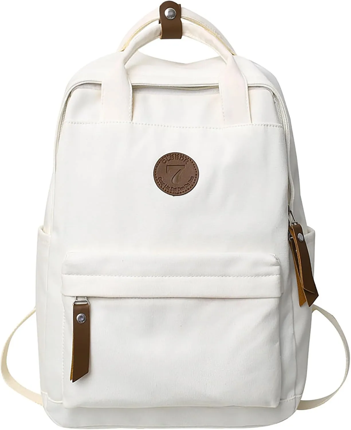 Backpack Men And Women Couples Shoulder Bag Fashion Simple Personality Large Capacity Backpack Women's (White, One Size)