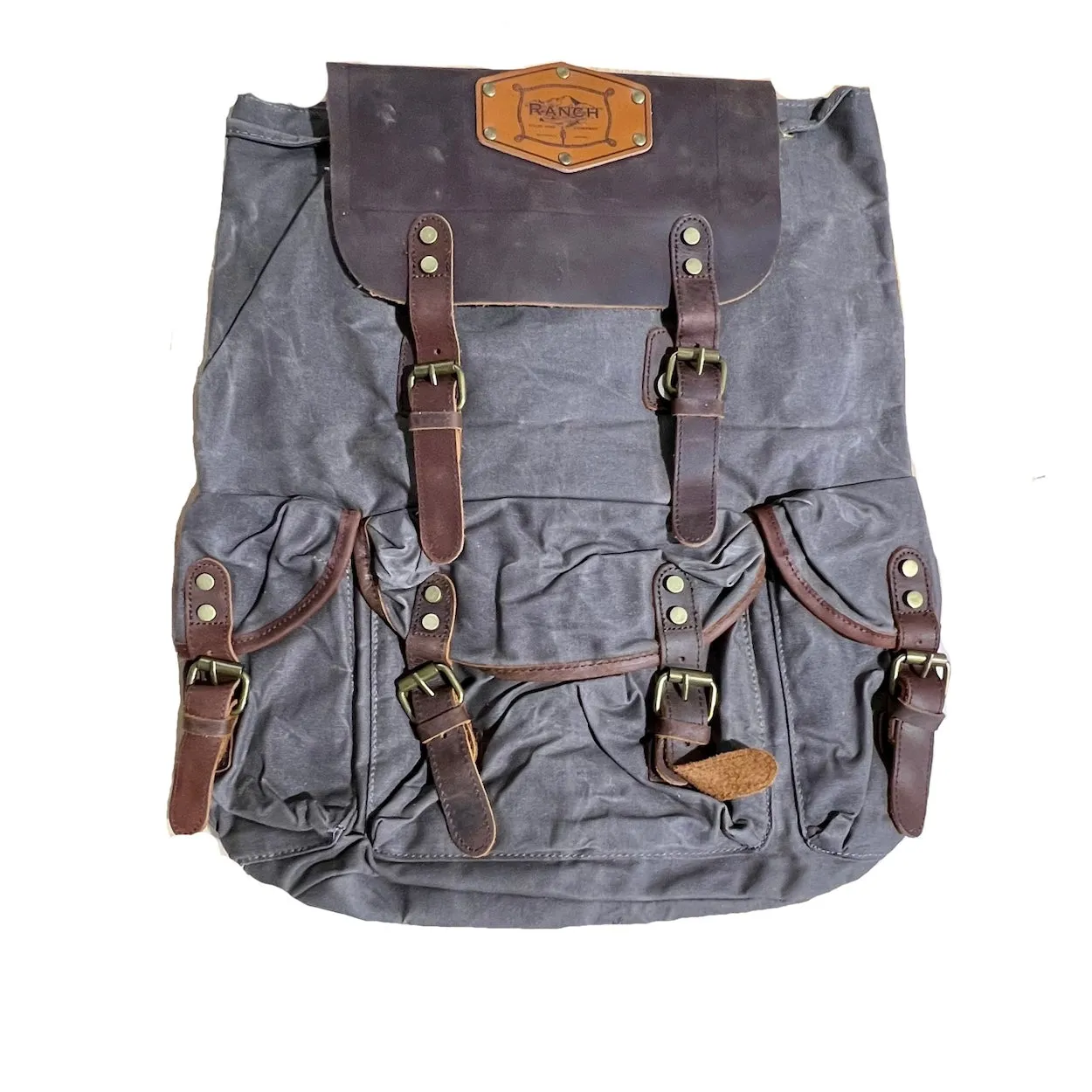Backpack Ranch Clothing Large Waxed Canvas & Leather