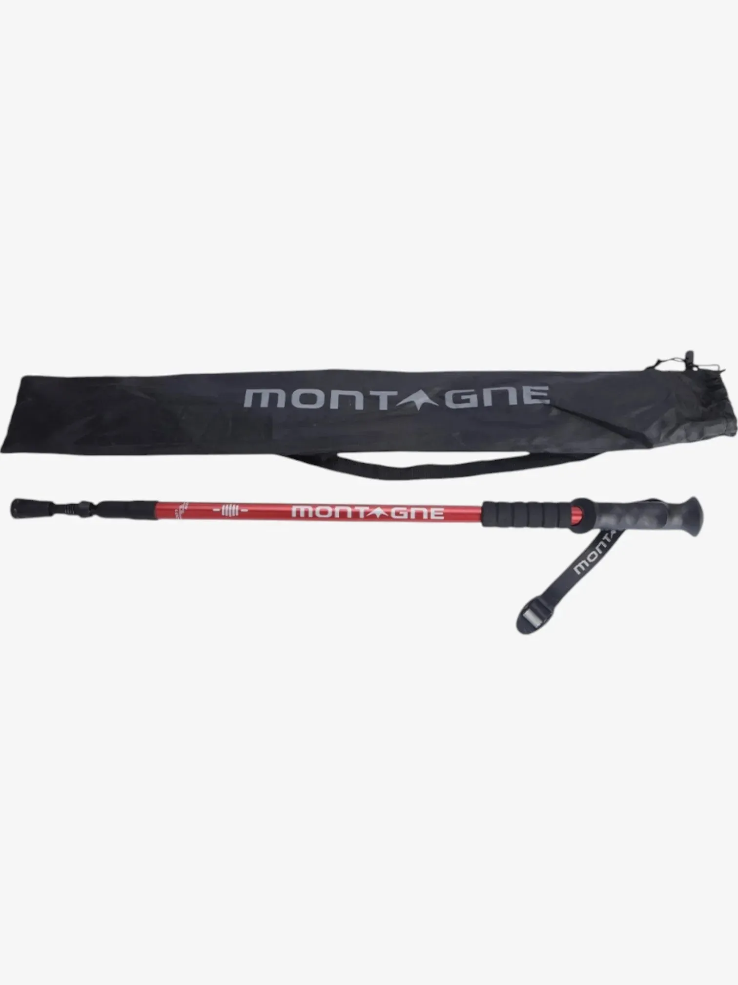 Baston Telescopico Montagne Trekking Rojo