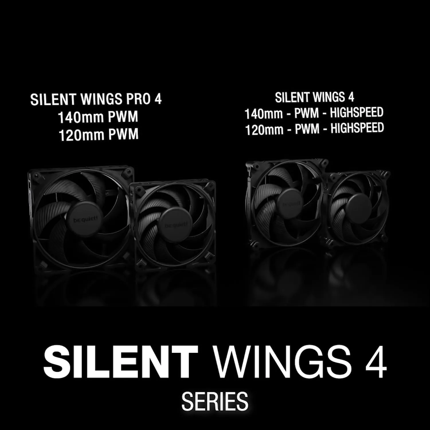 be quiet! Silent Wings 4 140mm PWM High Speed 1900 RPM Premium Low Noise Cooling Fan | 4-Pin | BL097