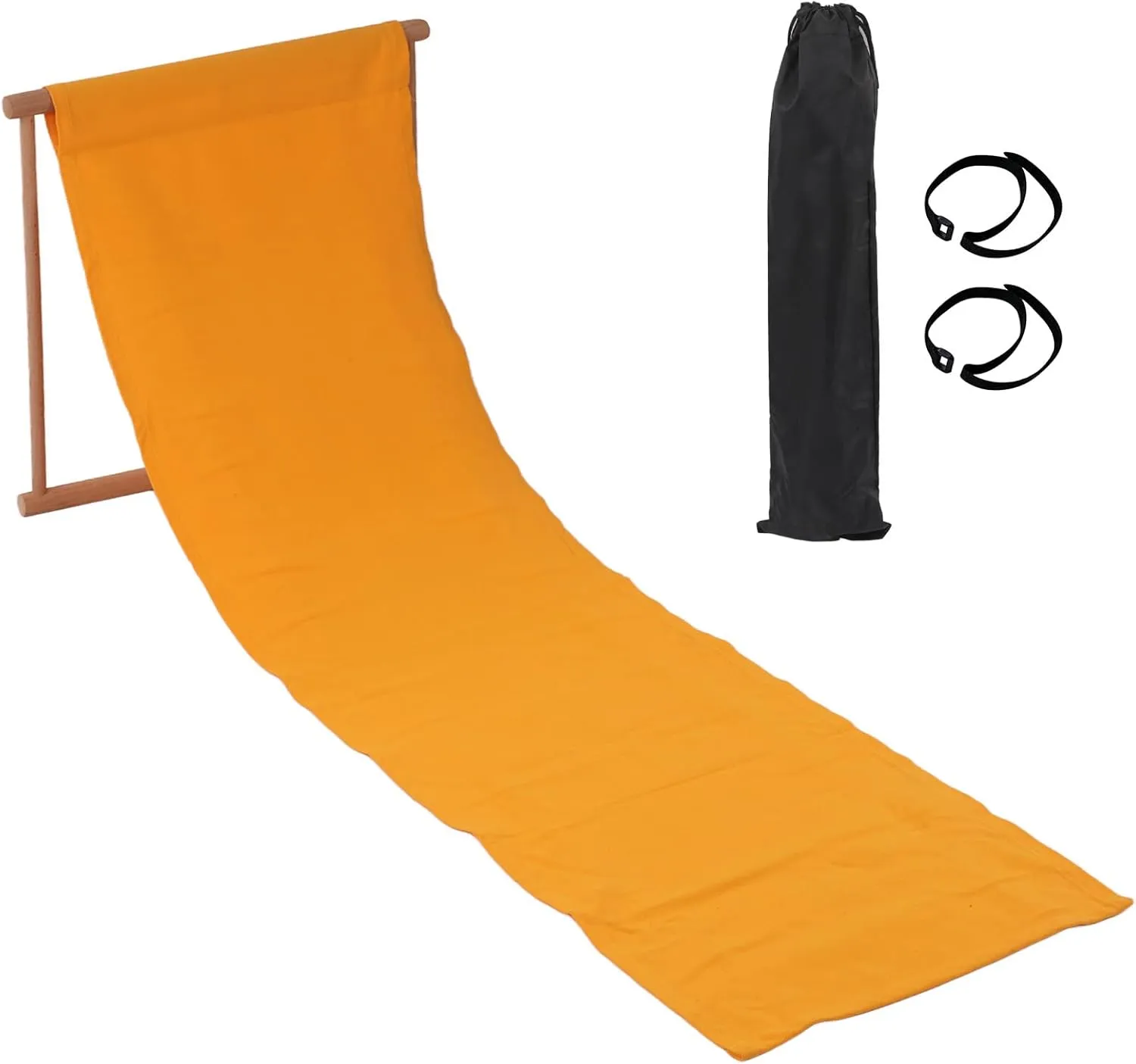 Beach Lounge Mat Chair, Portable Reclining Folding Chair for Outdoor Vacation Travel Trip, Weight Bearing 330.7lb (Yellow)