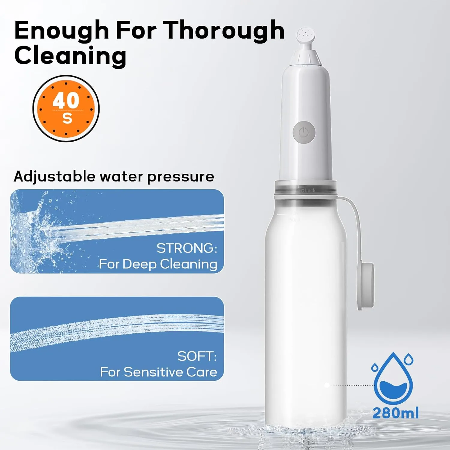 BIGCOW Portable Travel Bidet, Electric Bidet with 3 Spray Modes, IPX7 Waterproof ＆ Rechargeable, Mini Toilet Water Sprayer for Personal Hygiene, Postnatal Care, Perineal & Hemorrhoid
