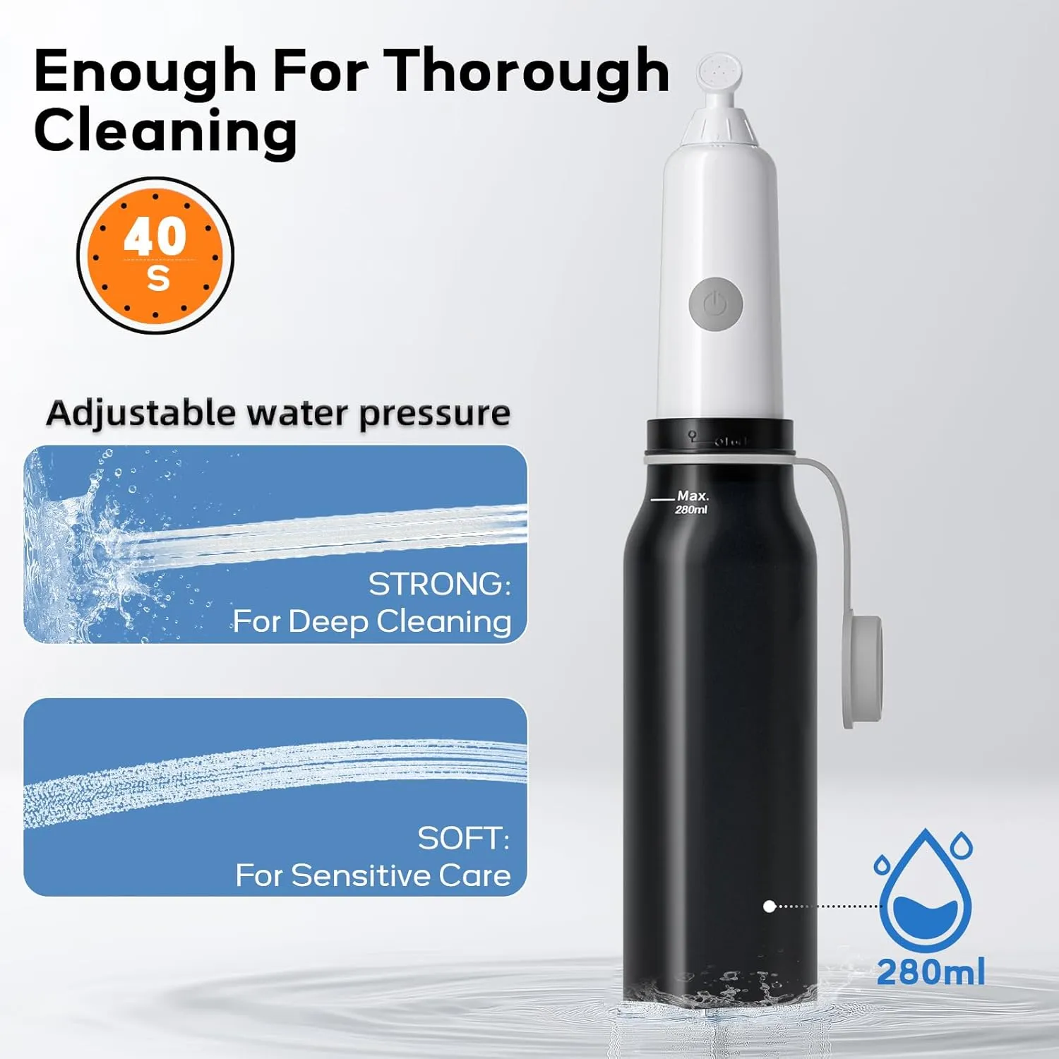 BIGCOW Portable Travel Bidet, Electric with 3 Spray Modes, IPX7 Waterproof ＆ Rechargeable, Mini Bidet Toilet Water Sprayer for Personal Hygiene, Postnatal Care, Perineal & Hemorrhoid