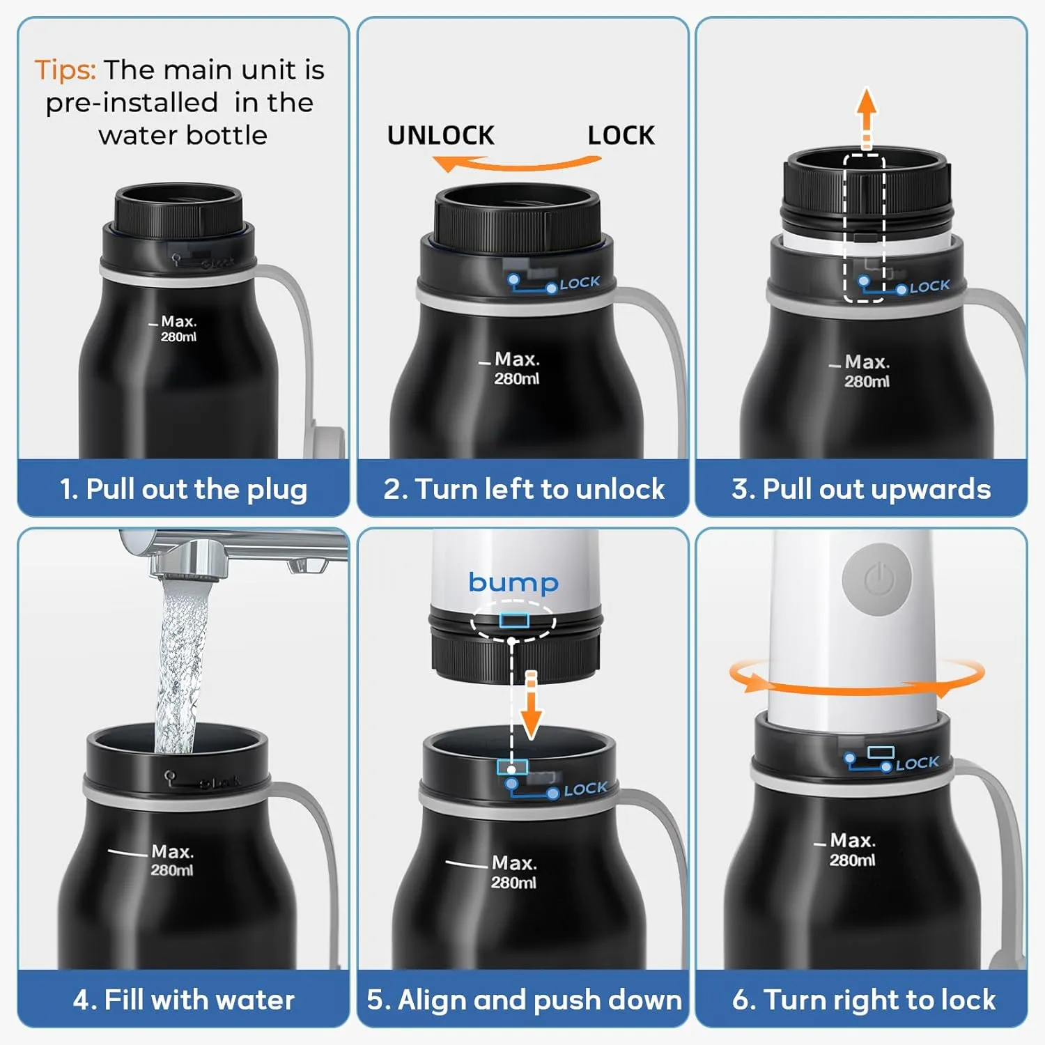 BIGCOW Portable Travel Bidet, Electric with 3 Spray Modes, IPX7 Waterproof ＆ Rechargeable, Mini Bidet Toilet Water Sprayer for Personal Hygiene, Postnatal Care, Perineal & Hemorrhoid