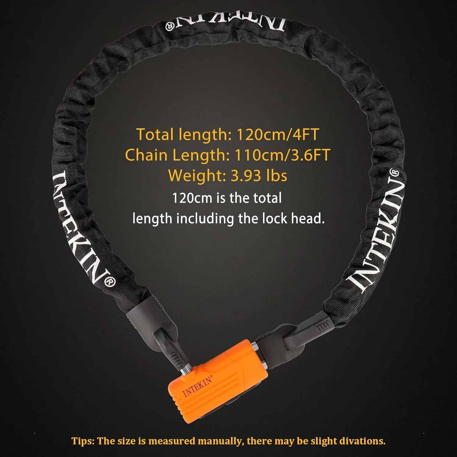 Bike Chain Lock 3FT/4FT/5FT Heavy Duty Bike Lock Anti-Theft Bicycle Chain Lock 8mm/10mm Thicker Bicycle Lock Chain Bike Lock with 3 Keys for Bike, Motorcycle