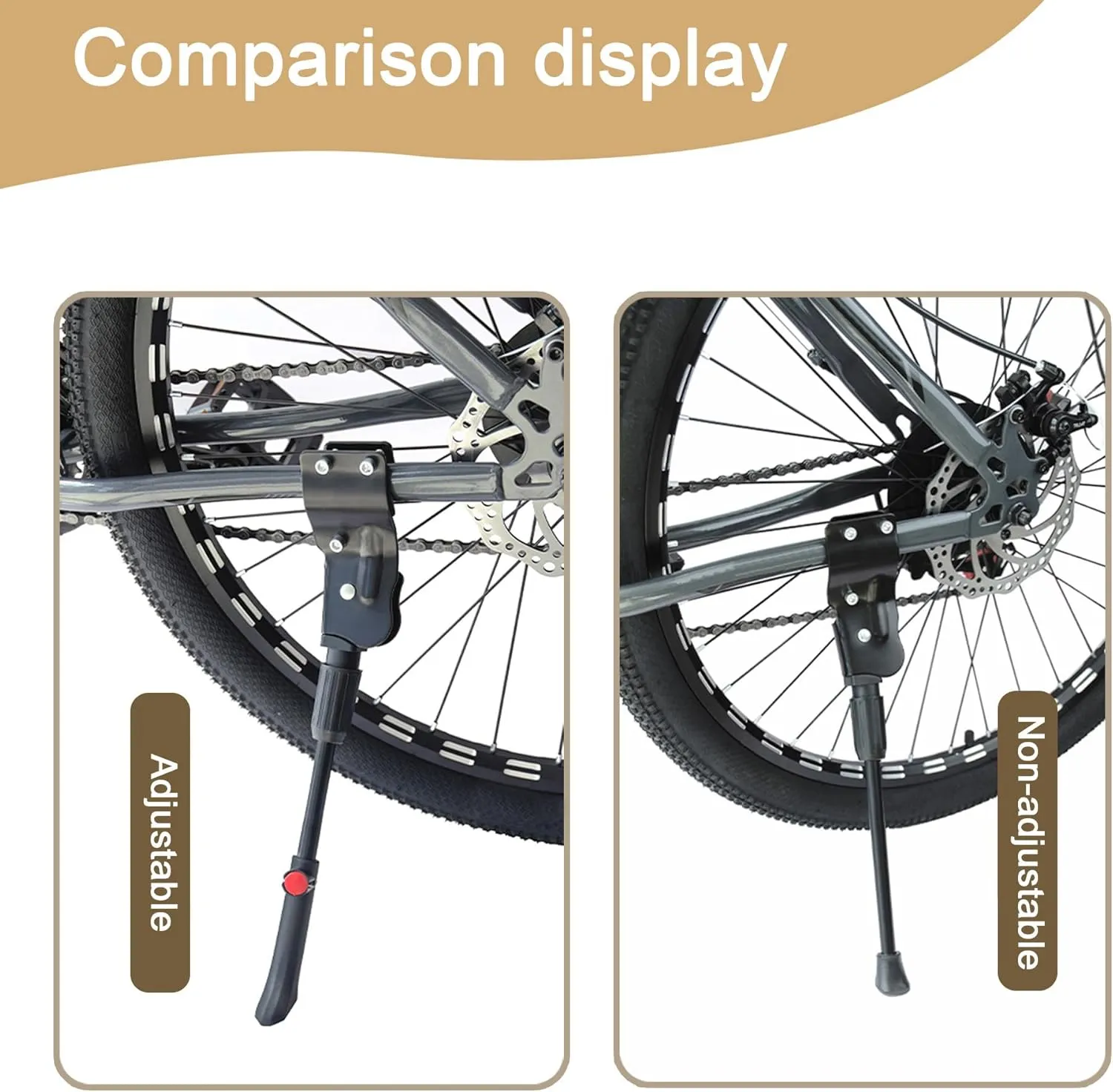 Bike Kickstand for Orbea Avant 2010, Adjustable Bicycle Kickstand, Suit Mountain Bike, Concealed Spring-Loaded Latch, Aluminum Rear Side Bicycle Stand,C