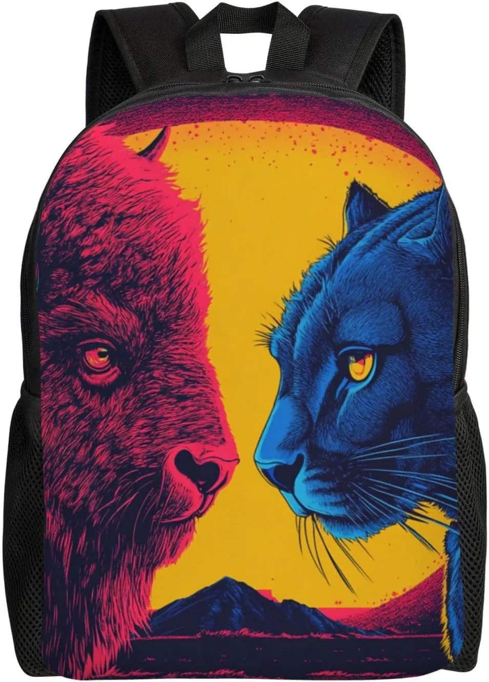 Bison Blue Cougar Backpack Waterproof Anti Theft Durable Light Laptop Bag Backpacks For Women Men Travel Gym Backpack
