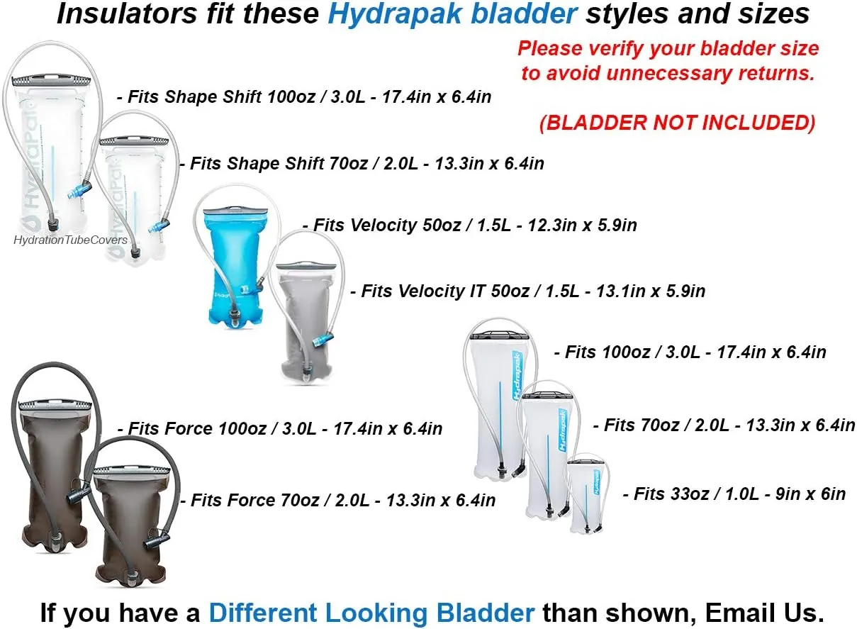 Bladder Insulators are Compatible with Hydrapak Water Bladder Reservoir