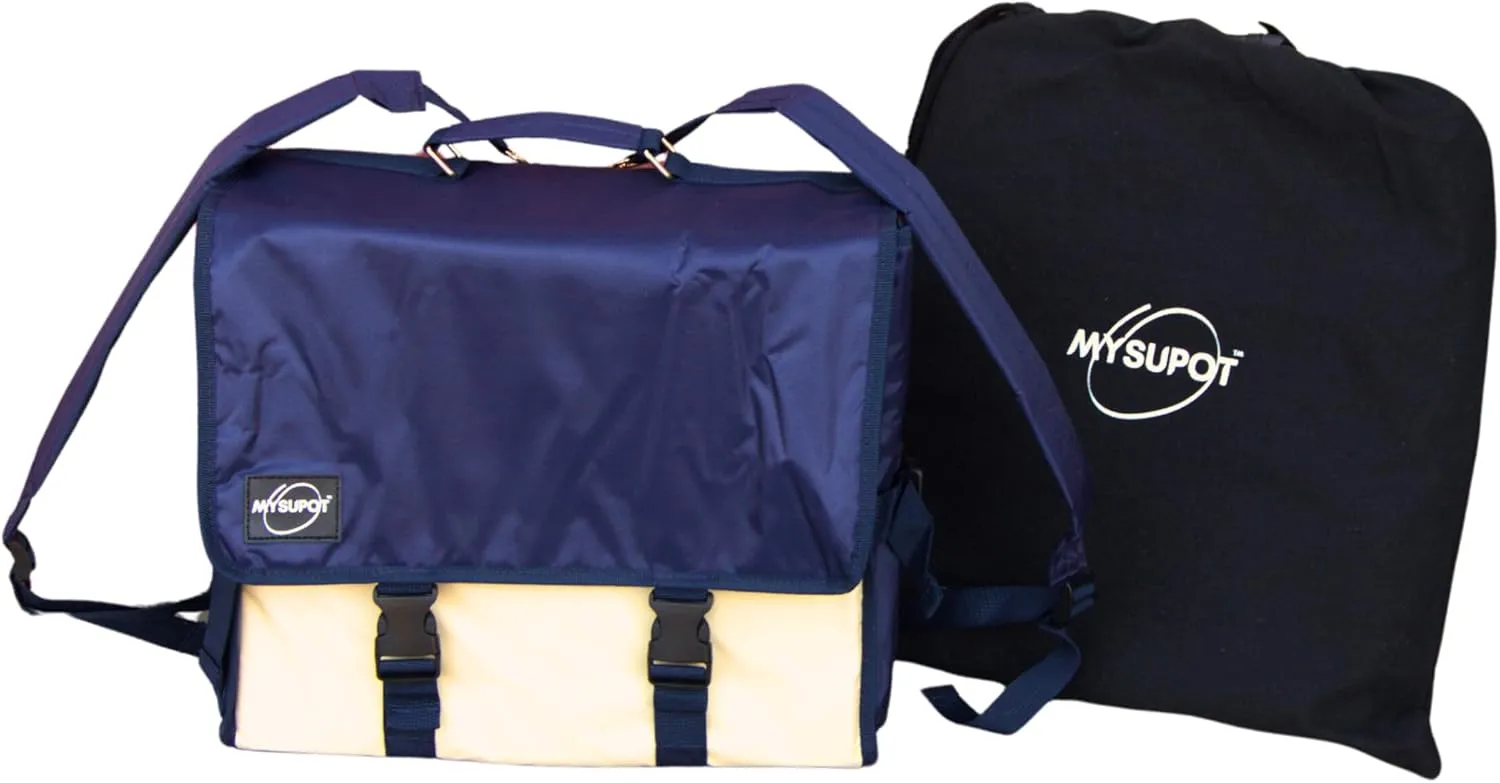 BLUE 15"x14"x6" Binder Backpack, Training Bag w/Laptop Compartment, Handbag, 600D Polyester